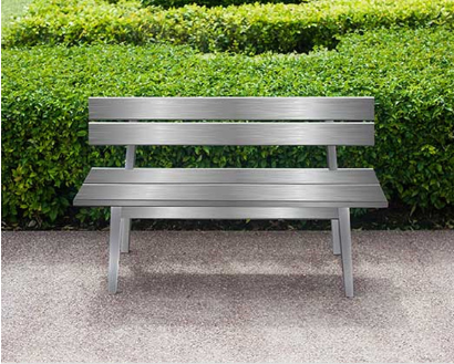 ERW fabricated steel planks & rectangular steel tubes for outdoor bench